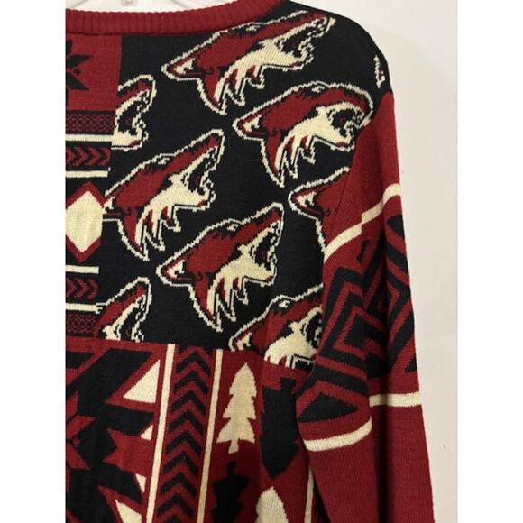 Arizona Coyotes NHL Patches Ugly Crew Neck Knit Sweater Hockey Mens Medium - Picture 4 of 9